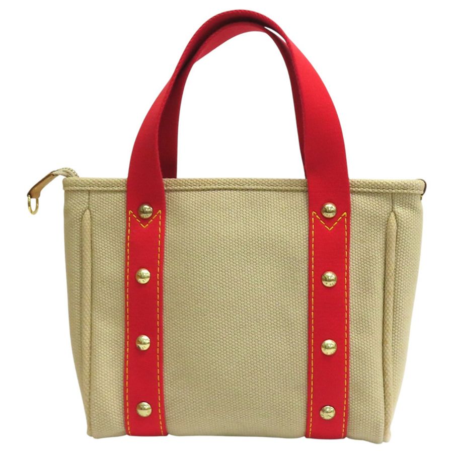 米白/紅色帆布Antigua Cabas PM挎包M40038【LOUIS VUITTON LV 路易威登】M40038-1