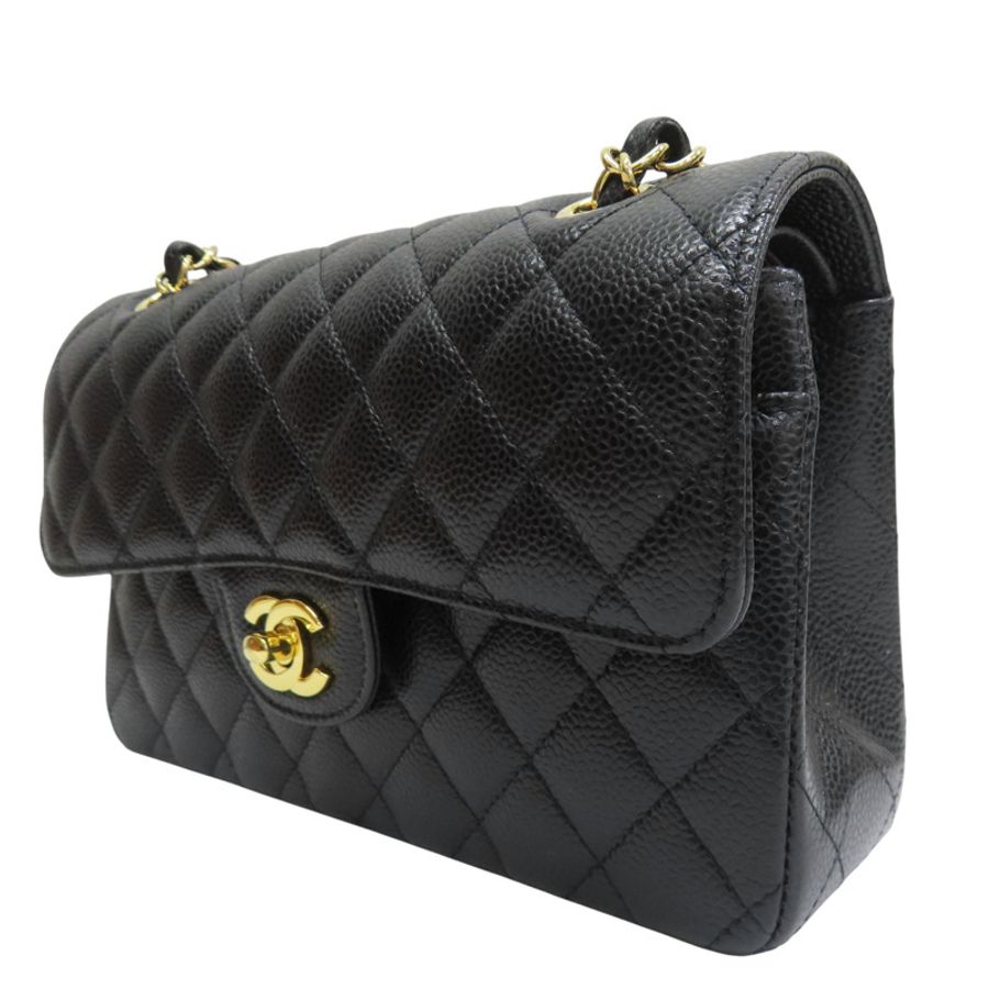 黑色 菱格紋 荔枝牛皮 COCO 23 鏈帶 肩背包【CHANEL 香奈兒】 A01113-2