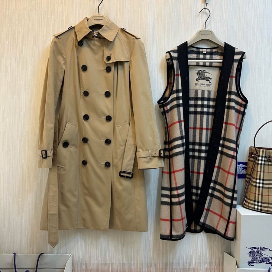 BURBERRY英國蜜色兩件式風衣UK6-0