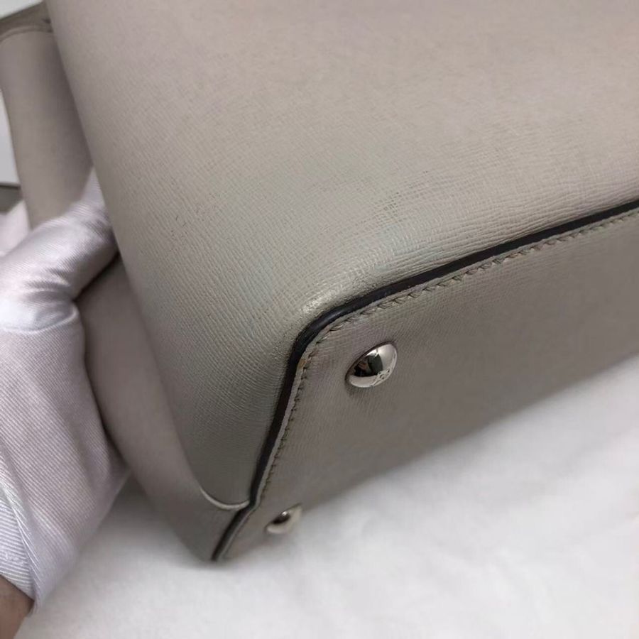 二手Fendi 2Jours灰色拼紫色怪獸印,配件肩帶-12