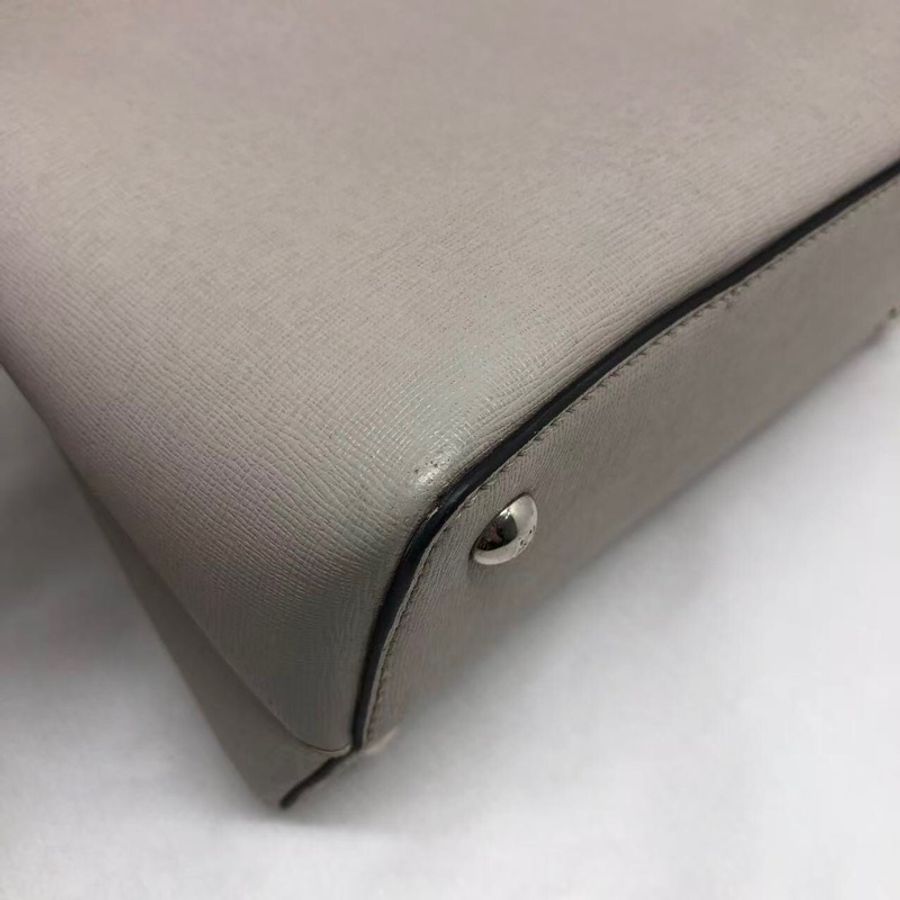 二手Fendi 2Jours灰色拼紫色怪獸印,配件肩帶-15