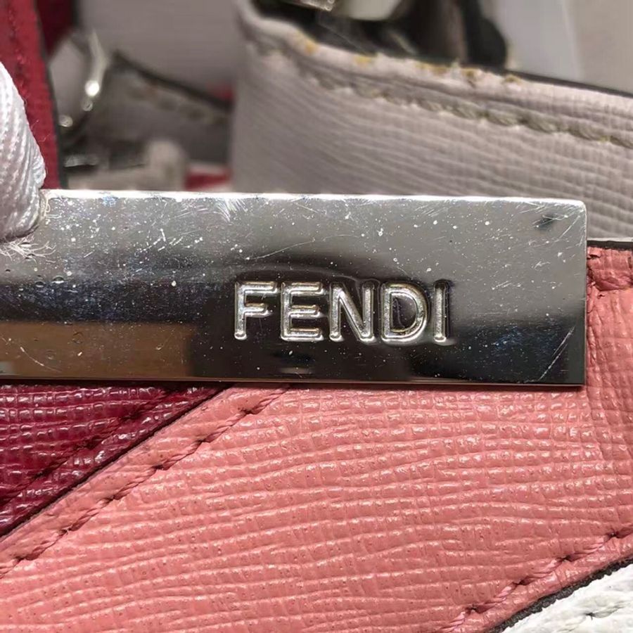 二手Fendi 2Jours灰色拼紫色怪獸印,配件肩帶-26