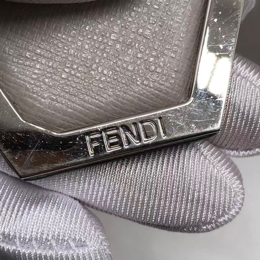二手Fendi 2Jours灰色拼紫色怪獸印,配件肩帶-27