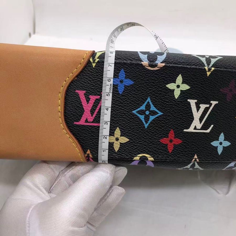 二手LV路易威登 黑三彩 LV黑三彩Judy中號 絕版手提腋下包 鏈條包 村上隆限定 輕微使用痕跡-23