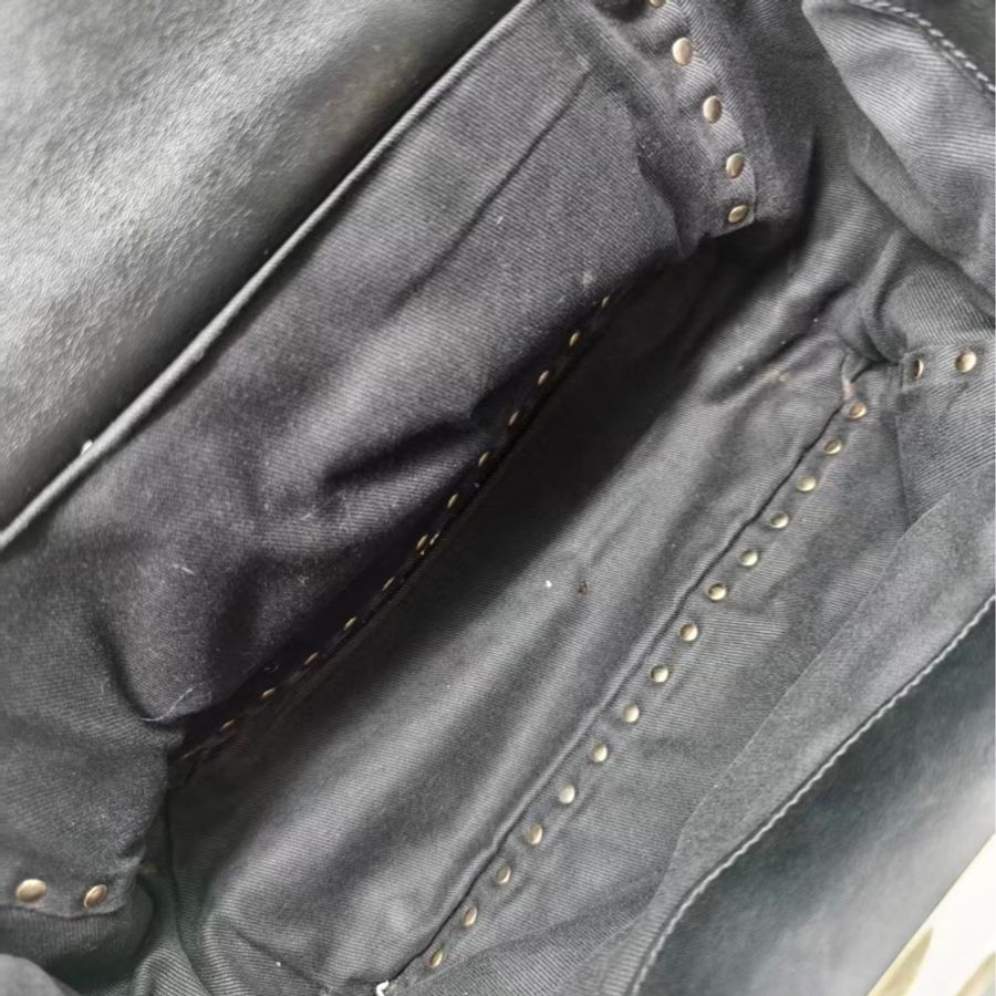 二手Valentino 黑金鉚釘rockstud托特斜挎包,配件肩帶-5