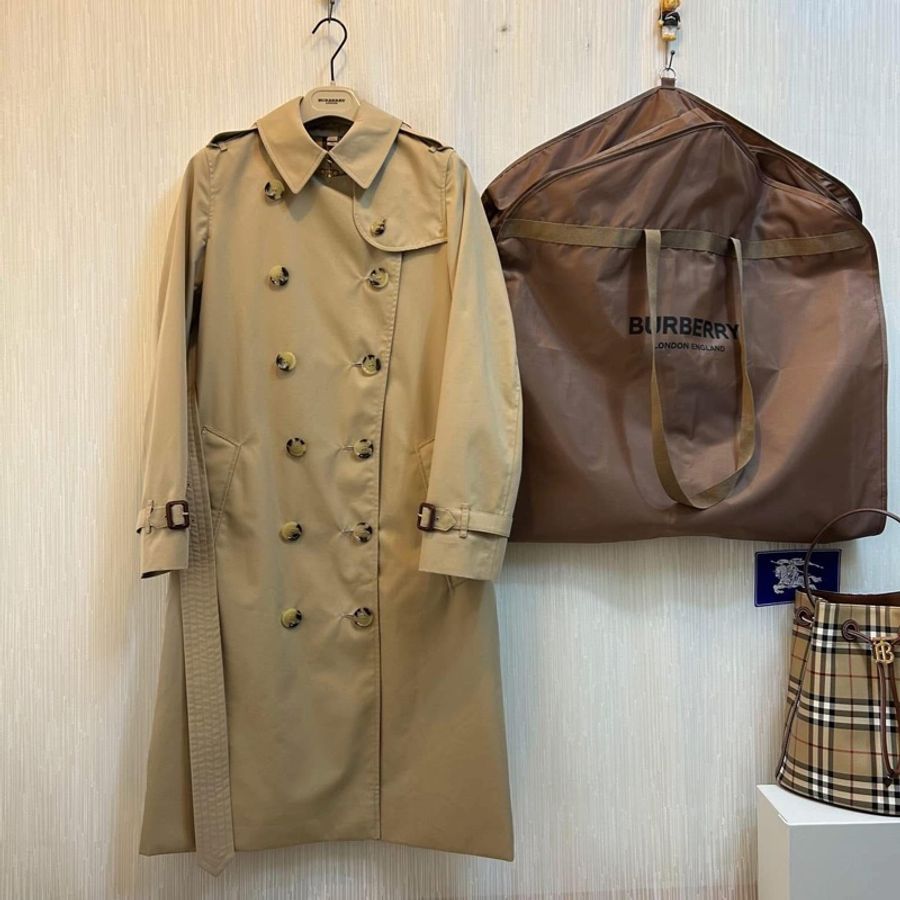 BURBERRY英國肯辛頓蜜色風衣UK2-0