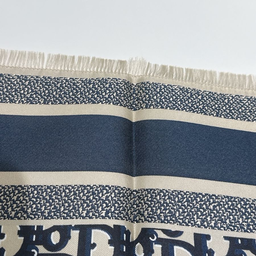 TW4556 Dior 迪奧 經典logo 真絲 方巾 Oblique Diortwin Square Scarf 70 x 70cm Blue Silk-15