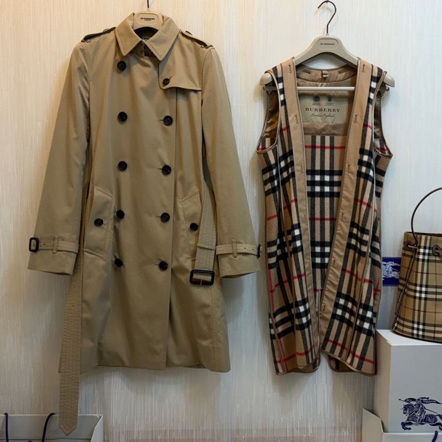 BURBERRY英國蜜色兩件式風衣UK6-0