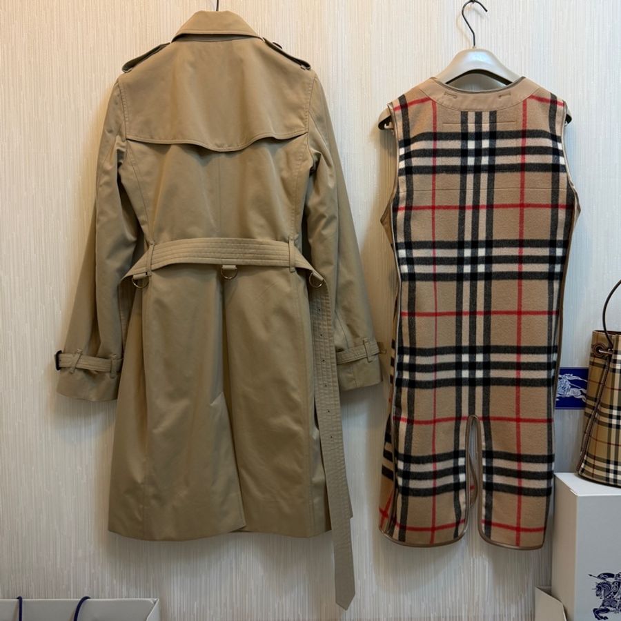 BURBERRY英國蜜色兩件式風衣UK6-1
