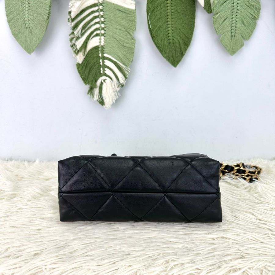 閑置品🌟CHANEL 22b 黑金羊皮鏈條Tote Bag 晶片款-5