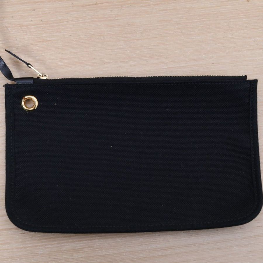 HERMES Herbag3189黑色帆布/Hunter牛皮Z刻金扣肩背包-3