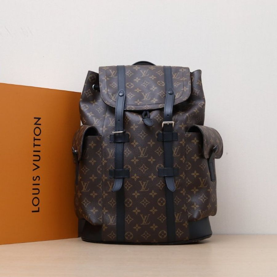 LOUIS VUITTON Christopher雙肩包老花PVC晶片肩背包-0