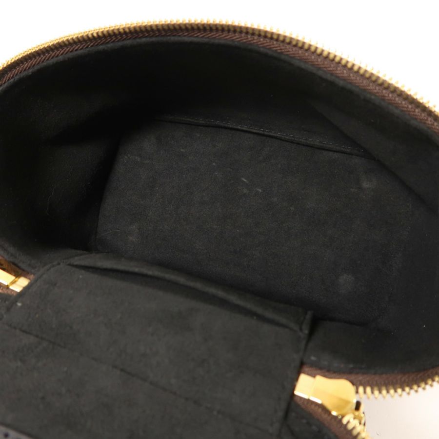 LOUIS VUITTON Monogram Reverse Vanity PM金扣手挽肩背兩用袋棕色-4