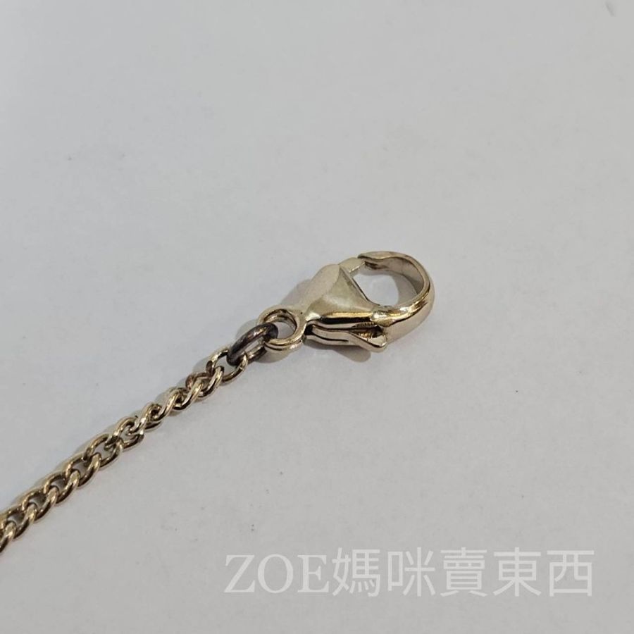 Chanel淺藍色底山茶花造型銀色雙C樹脂墜飾項鍊-7