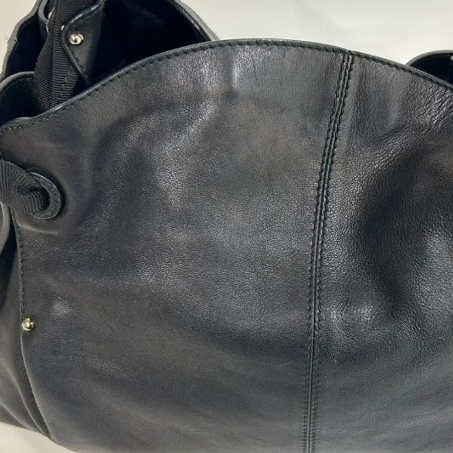Salvatore Ferragamo黑色牛皮寬手把雙耳手提肩背包-6