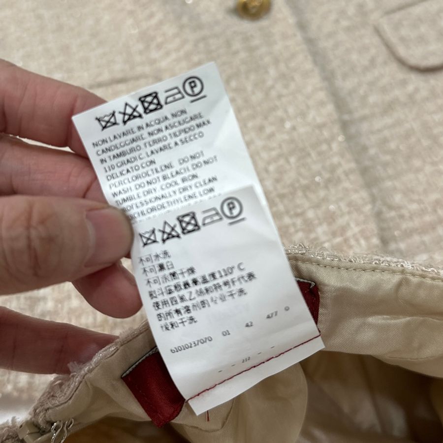 MAXMARA 卡其 毛呢 短大衣 西裝外套 套裝 西外 外套 裙裝 裙子-26