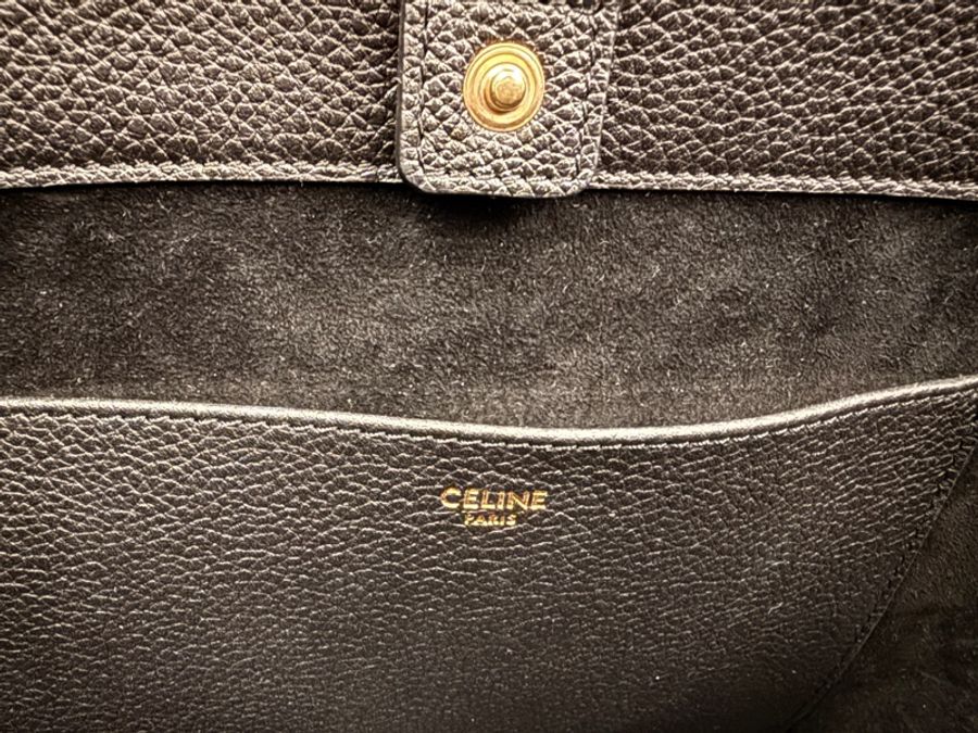 👜 CELINE Cabas Triomphe Large 粒面牛皮托特(黑色)|官方尺寸 54×29.5×15cm|附原廠防塵袋-4