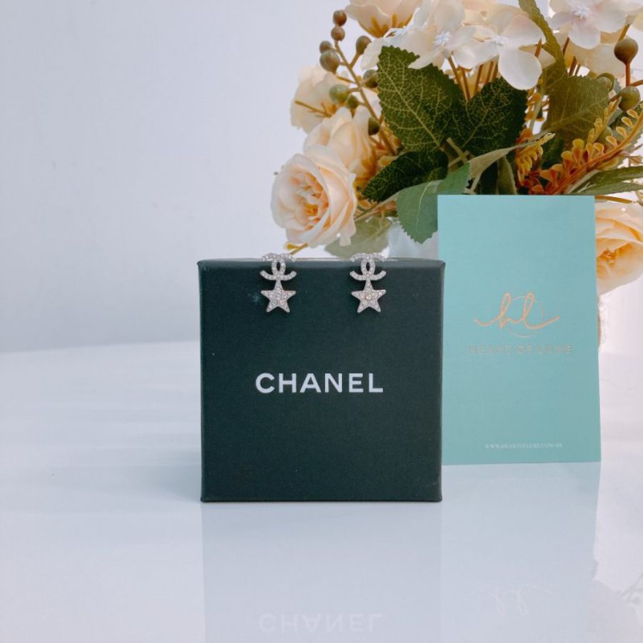 MS0383 Chanel 香奈兒 星星 水鑽 耳環 Star With CC Logo Earrings Crystal x PHW-0