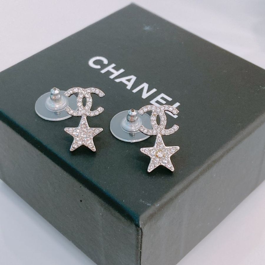 MS0383 Chanel 香奈兒 星星 水鑽 耳環 Star With CC Logo Earrings Crystal x PHW-1