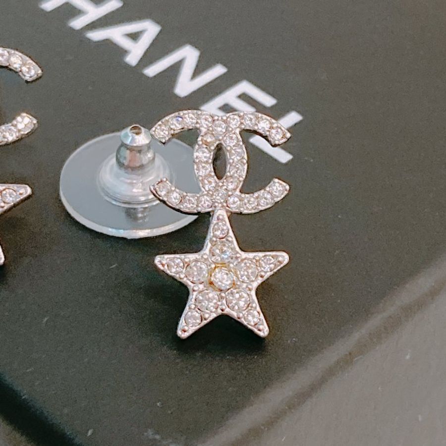 MS0383 Chanel 香奈兒 星星 水鑽 耳環 Star With CC Logo Earrings Crystal x PHW-2