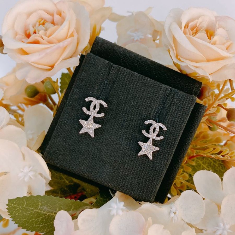 MS0383 Chanel 香奈兒 星星 水鑽 耳環 Star With CC Logo Earrings Crystal x PHW-10