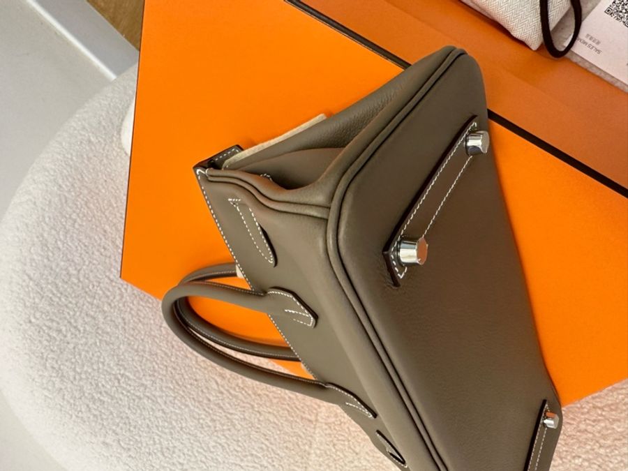 Hermes Birkin shoulder29大象灰銀扣K刻全新未使用-5