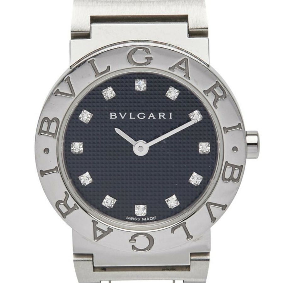 寶格麗 (BVLGARI) 12鑽腕錶 BBL26S 石英錶 黑色錶盤 不鏽鋼女士腕錶-0