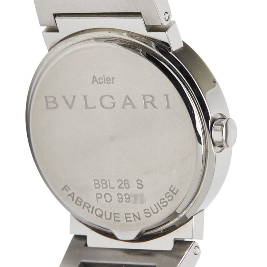 寶格麗 (BVLGARI) 12鑽腕錶 BBL26S 石英錶 黑色錶盤 不鏽鋼女士腕錶-3