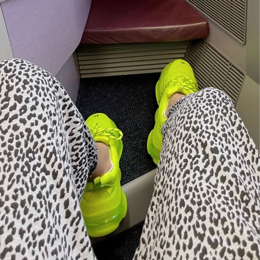 街頭霸王🕶️近新🈶臺灣購證 專櫃原價近4w😻Balenciaga螢光綠triple s 40碼氣墊老爹鞋休閒鞋-3