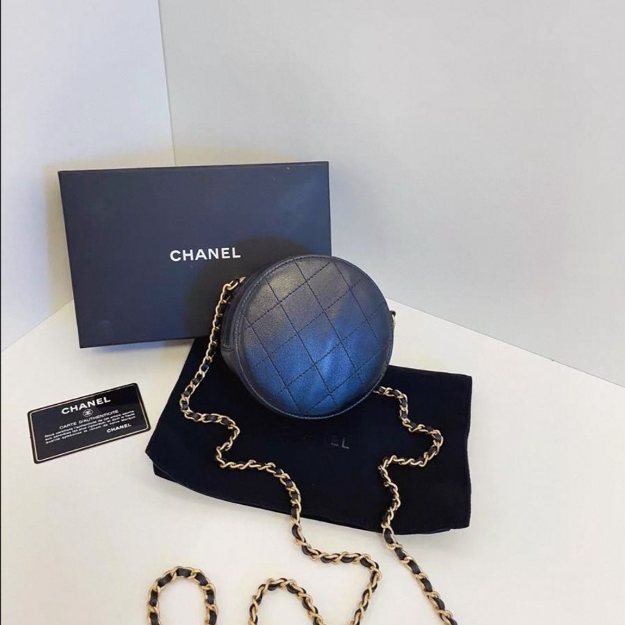 Chanel • 稀有黑金珍珠小圓餅鏈條包 大全配-4