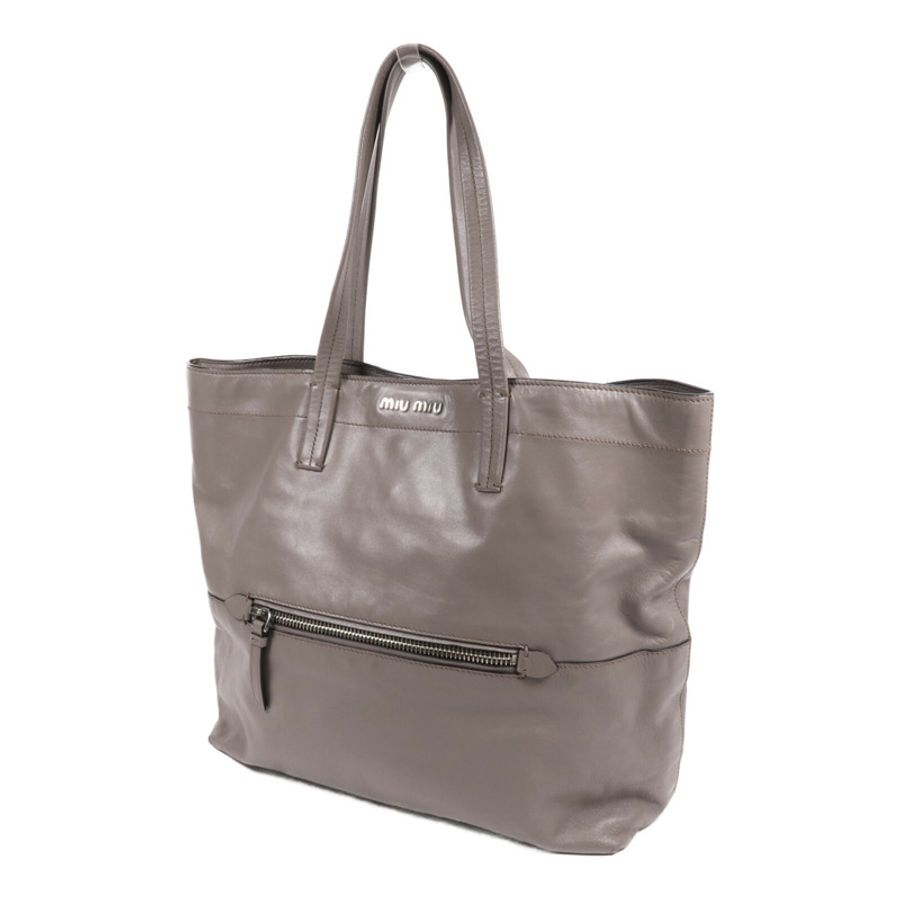 Miu Miu 牛皮皮革Tote Bag銀扣手挽袋-2