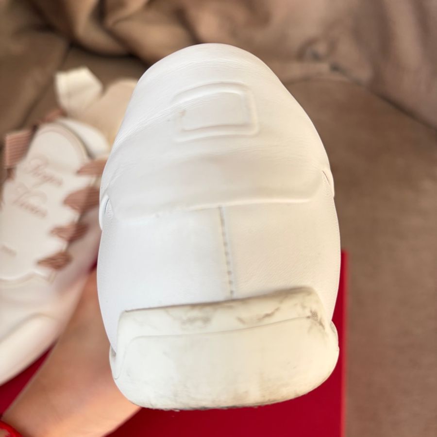 Roger Vivier VIV ÉTIQUETTE 法式優雅小白鞋 緞帶繫帶休閒鞋 白色 39號-27