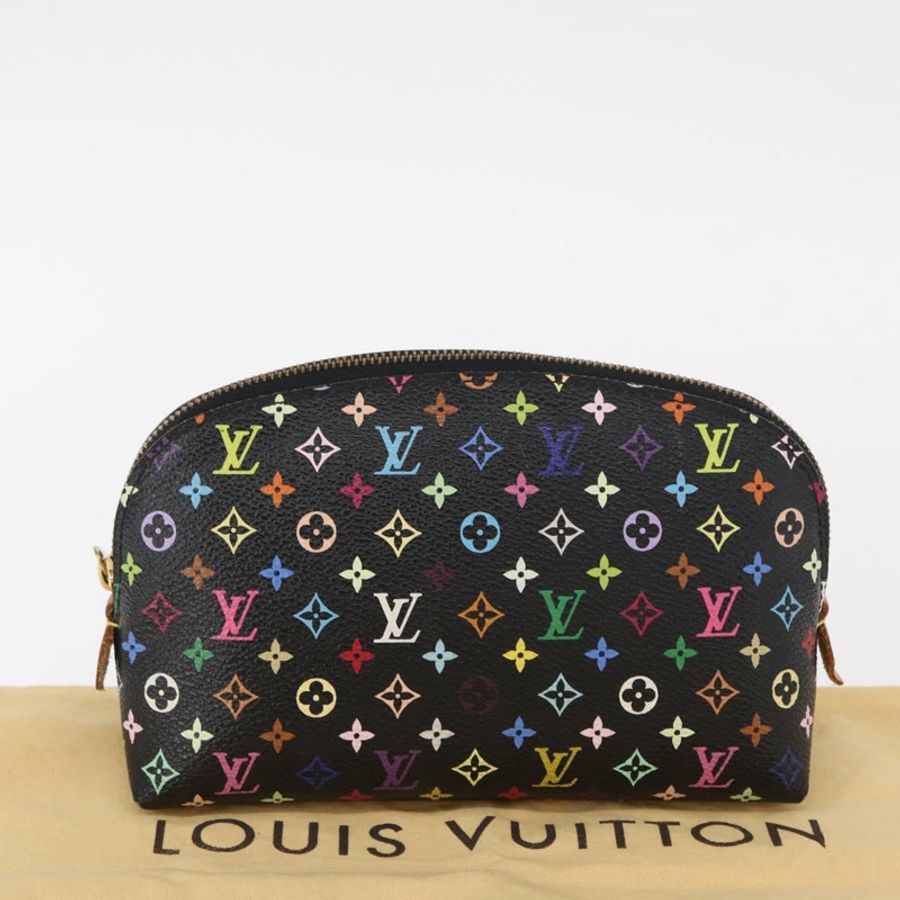 【日本直送】路易威登 Multicolor Pochette 化妝包 黑色 M47355 LV Auth 134365V-11