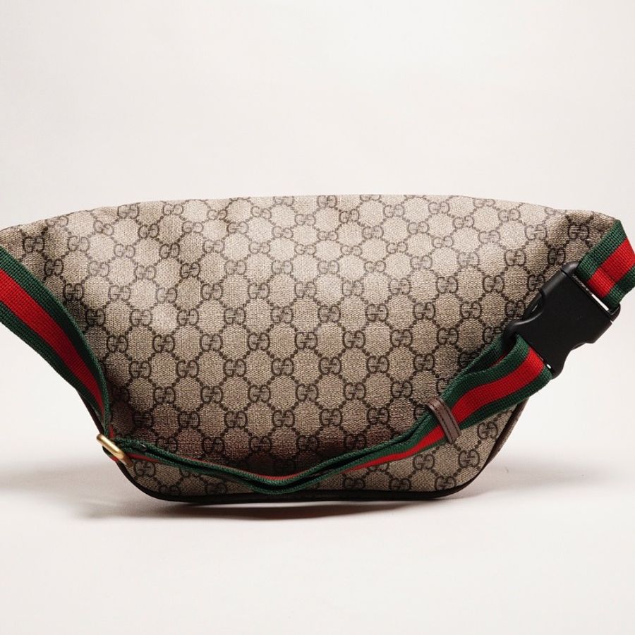 Gucci 塗層帆布刺繡設計腰包 二手商品 保存佳-1