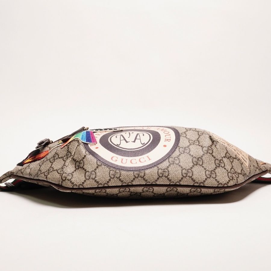 Gucci 塗層帆布刺繡設計腰包 二手商品 保存佳-2