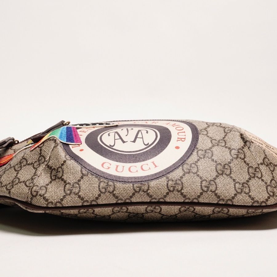Gucci 塗層帆布刺繡設計腰包 二手商品 保存佳-3