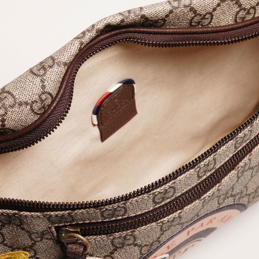 Gucci 塗層帆布刺繡設計腰包 二手商品 保存佳-7