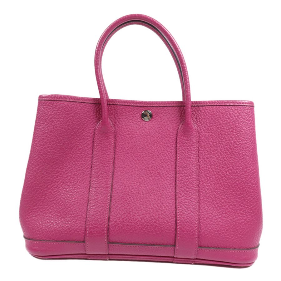 HERMES Negonda皮革Garden Party TPM銀扣手挽袋Magnolia-1
