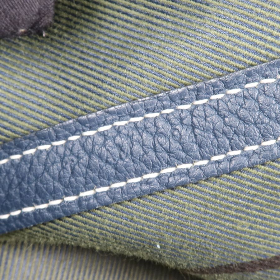 HERMES Negonda皮革Garden Party PM銀扣手挽袋Bleu de Prusse-6