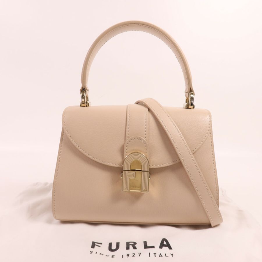 Furla 羊皮皮革1927 Opera金扣手挽肩背兩用袋-19