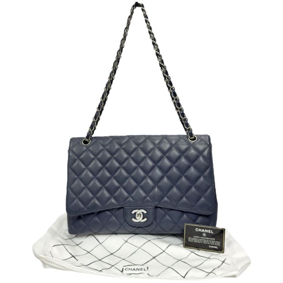 CHANEL Maxi 荔枝皮 特大號經典款 鏈條包-0