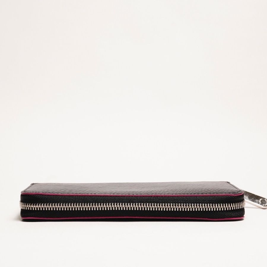 LOUIS VUITTON EPI水波紋長夾 ㄇ字型拉鏈長夾(黑色)-1