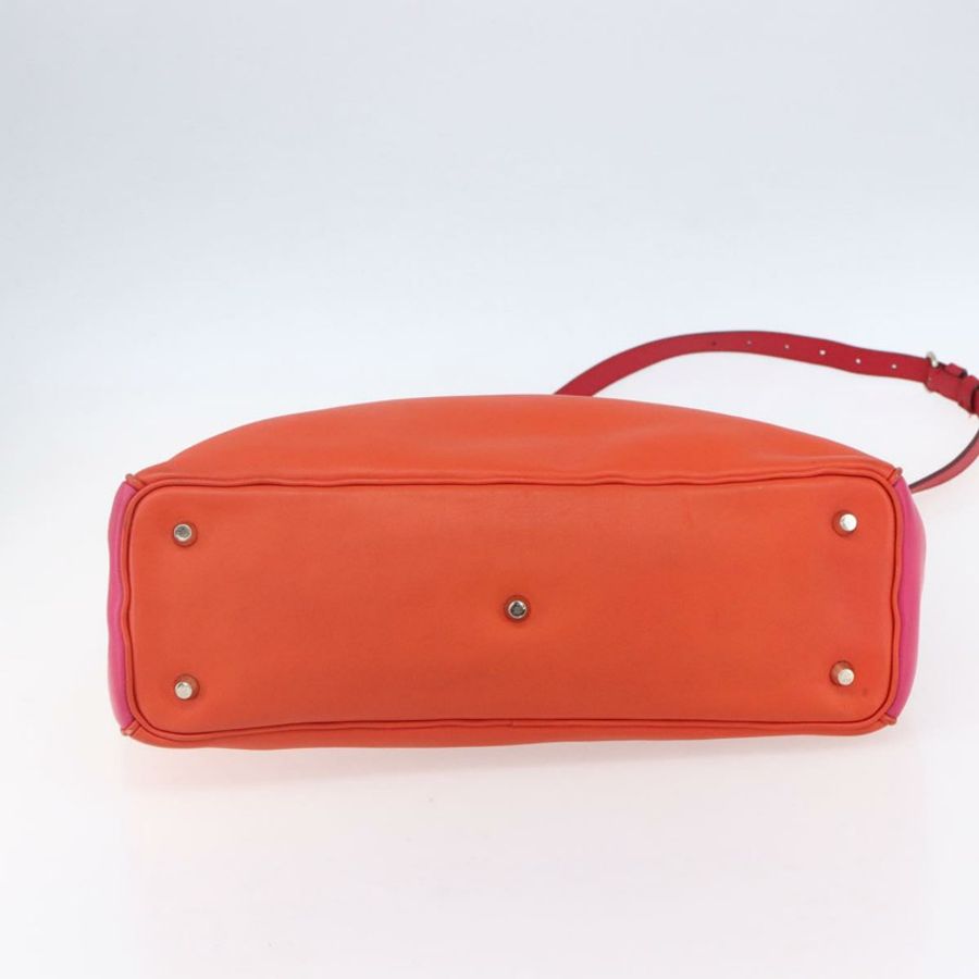 【日本直送】Christian Dior Diorissimo 手提包 皮革 2way Orange Gold Auth bs30974-10