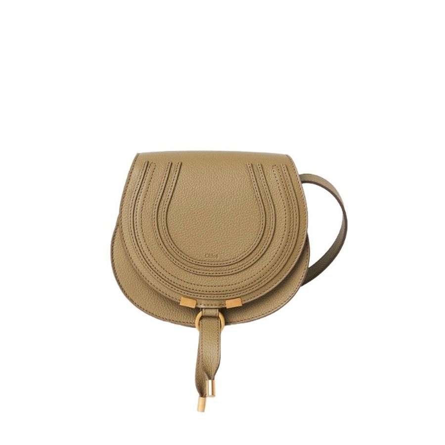 Chloe Small Marcie Saddle Crossbody Bag for Women in Pottery Green - 	CHC22AS680I31-38I-0