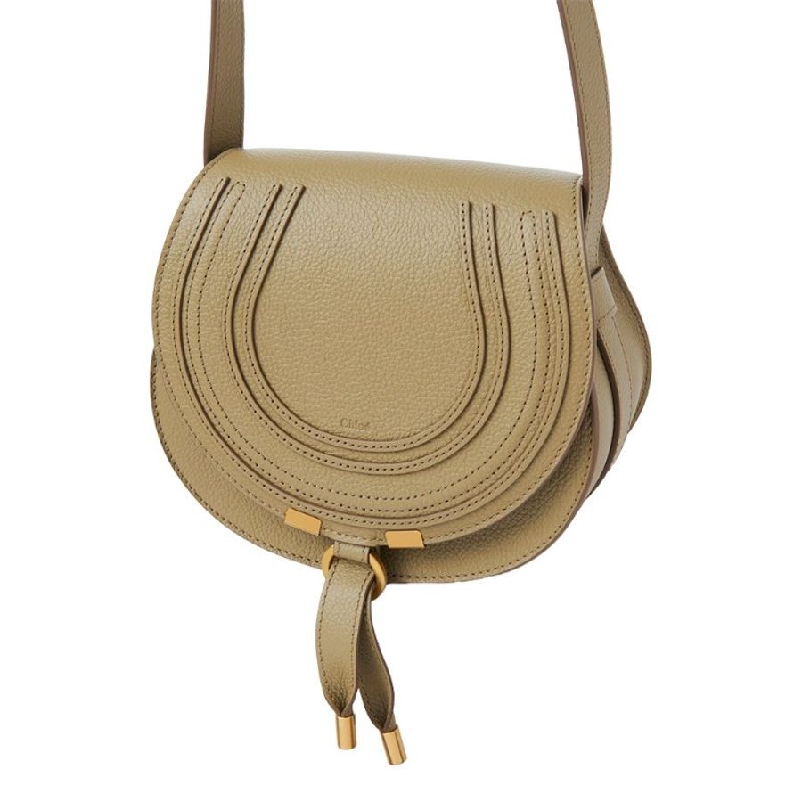 Chloe Small Marcie Saddle Crossbody Bag for Women in Pottery Green - 	CHC22AS680I31-38I-1