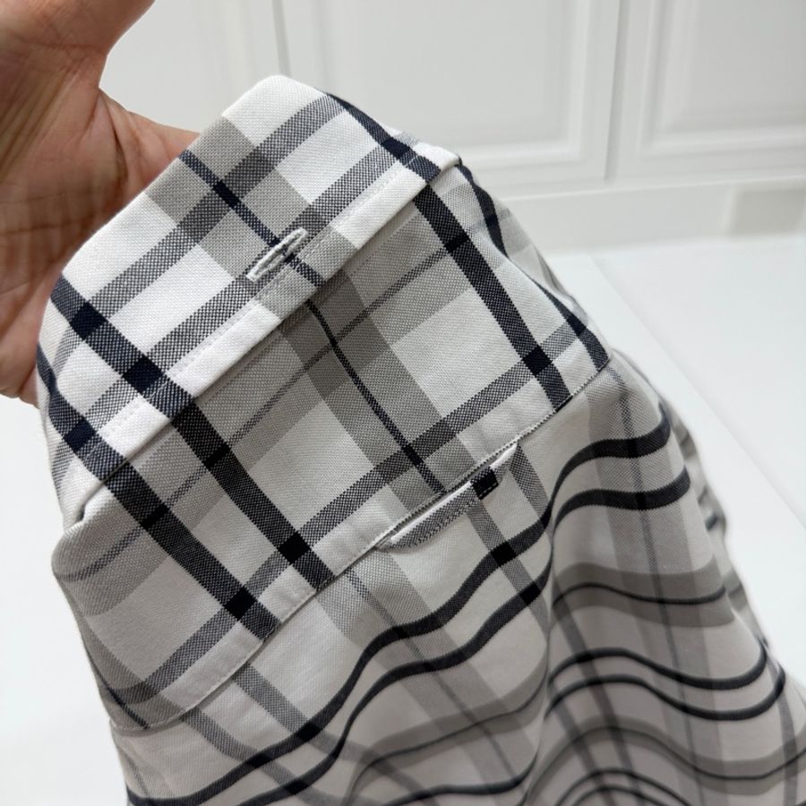THOM BROWNE 灰白 格紋 格子 長袖 襯衫 上衣-8