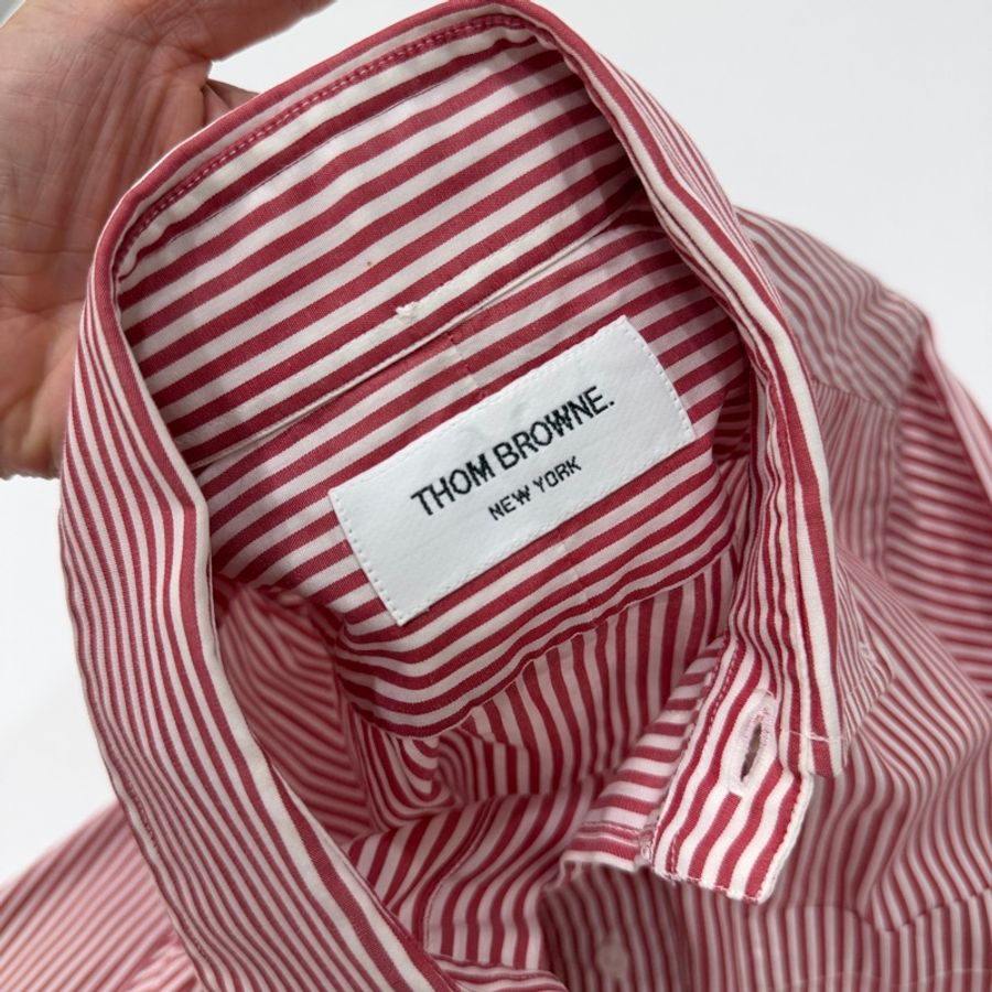 THOM BROWNE 紅白 直條紋 長袖 襯衫 上衣-5