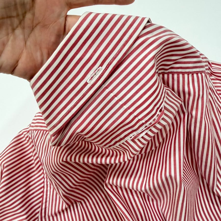 THOM BROWNE 紅白 直條紋 長袖 襯衫 上衣-7