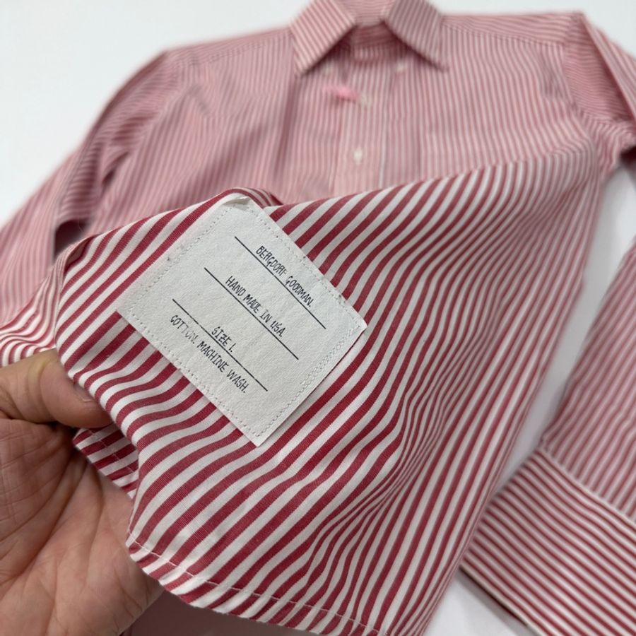 THOM BROWNE 紅白 直條紋 長袖 襯衫 上衣-11