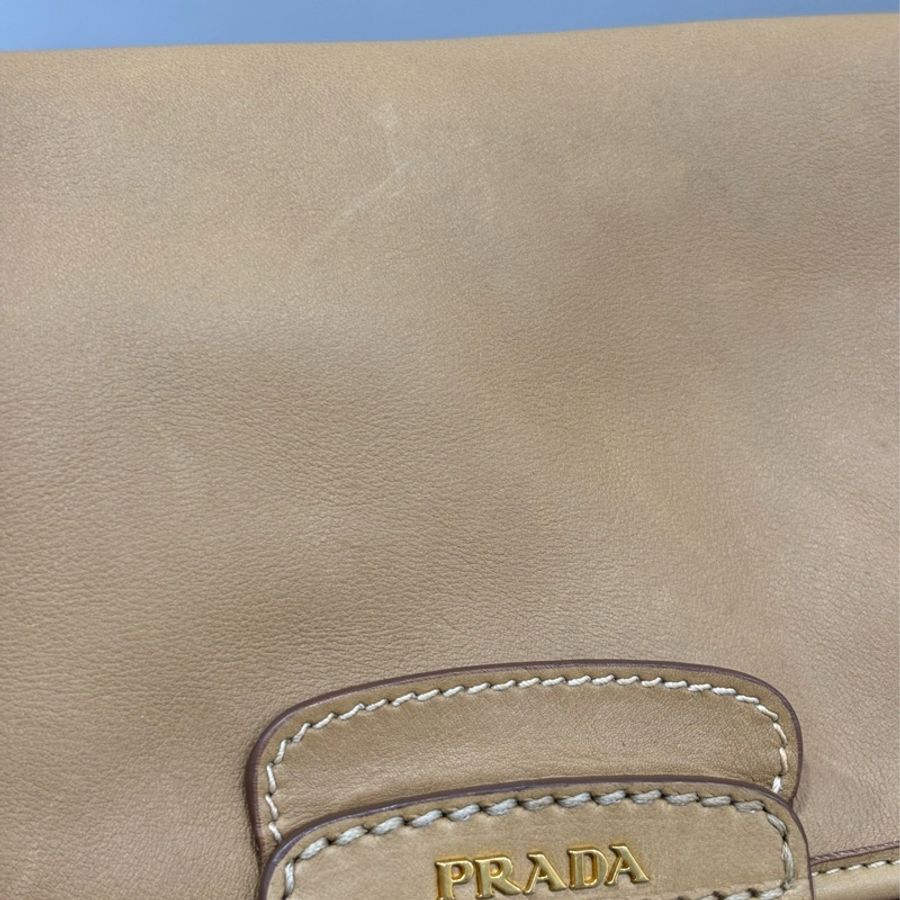 PRADA BN2135 大地色 全牛皮 手提包 購物包 肩背包 托特包 旅行袋 公事包 健身房-33